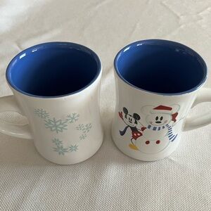 Set of 2 vintage Mickey Mouse holiday mugs